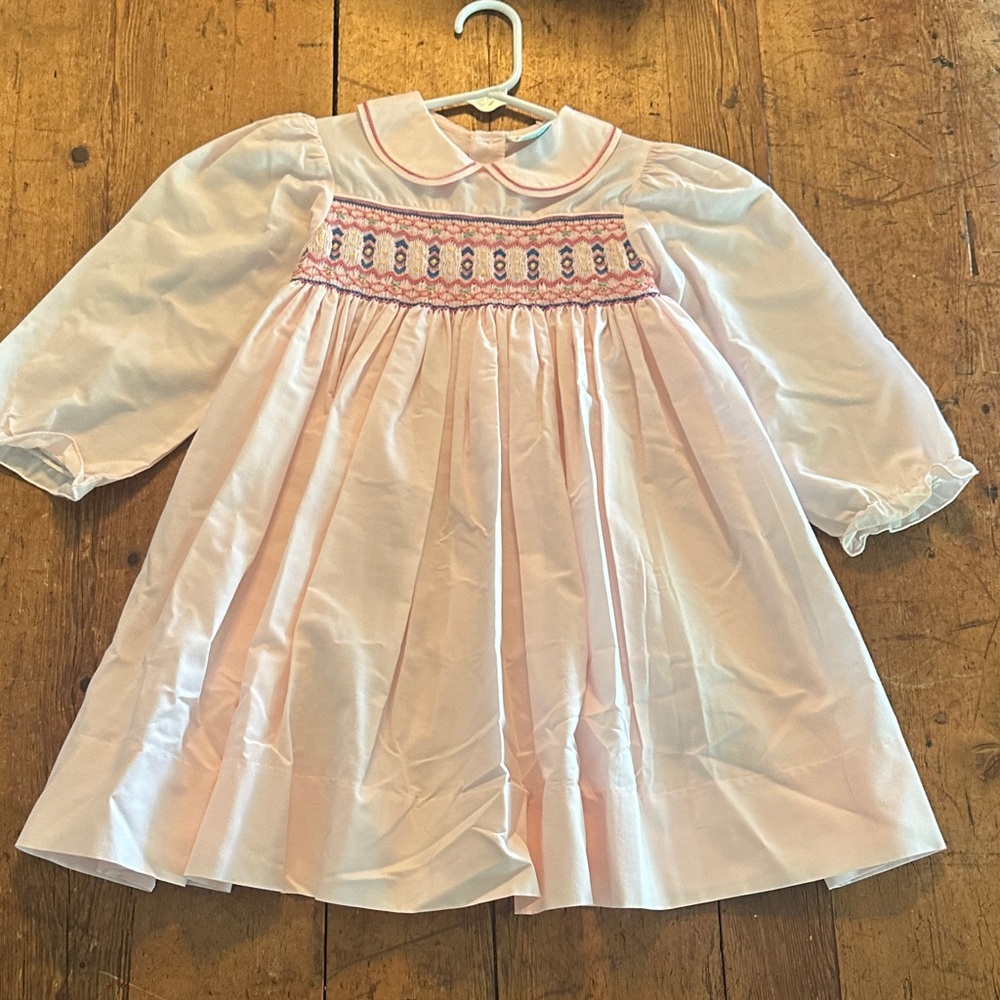 Pink Smocked Kids Dress
